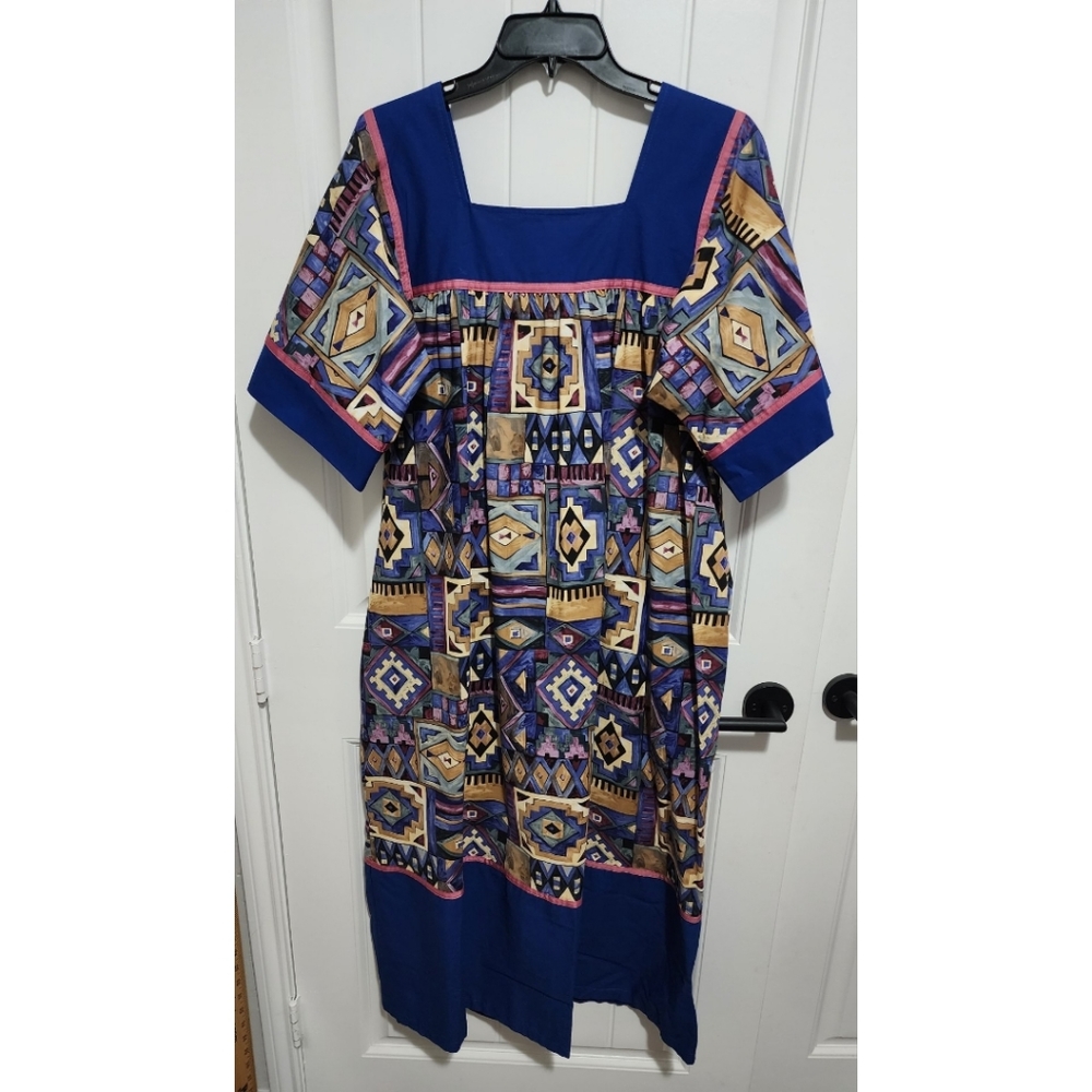 Vintage dress mumu house lounge medium Krist Gudnason California like new